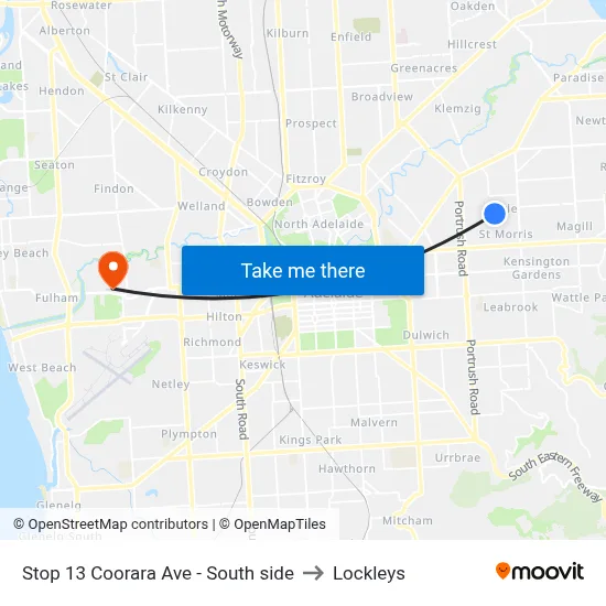 Stop 13 Coorara Ave - South side to Lockleys map