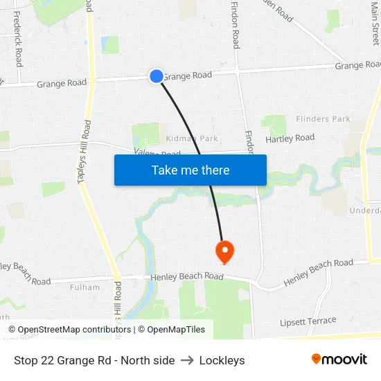 Stop 22 Grange Rd - North side to Lockleys map