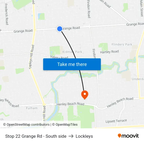 Stop 22 Grange Rd - South side to Lockleys map