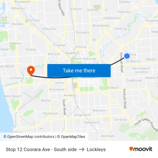 Stop 12 Coorara Ave - South side to Lockleys map