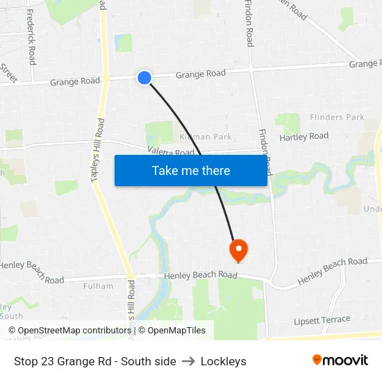 Stop 23 Grange Rd - South side to Lockleys map