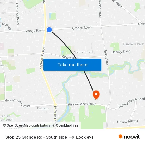 Stop 25 Grange Rd - South side to Lockleys map