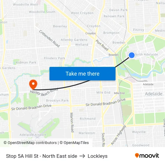 Stop 5A Hill St - North East side to Lockleys map