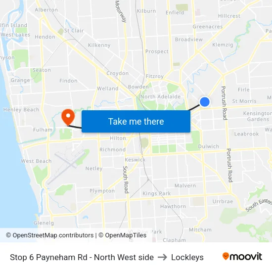 Stop 6 Payneham Rd - North West side to Lockleys map