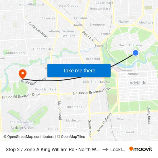 Stop 2 / Zone A King William Rd - North West side to Lockleys map