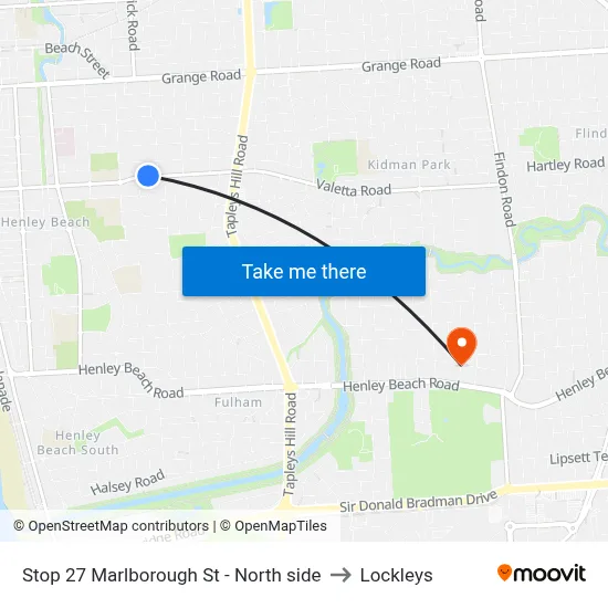 Stop 27 Marlborough St - North side to Lockleys map