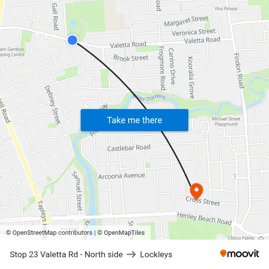 Stop 23 Valetta Rd - North side to Lockleys map