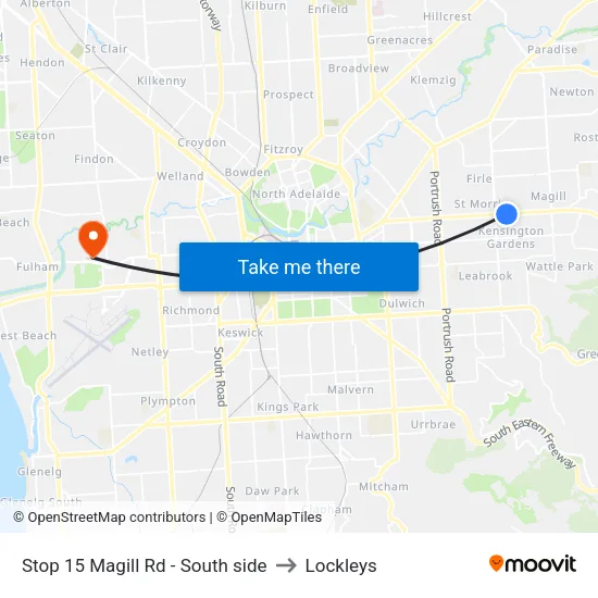 Stop 15 Magill Rd - South side to Lockleys map