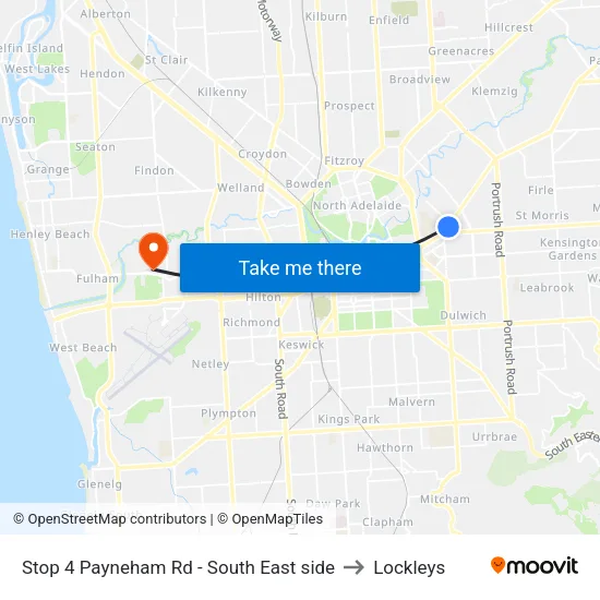 Stop 4 Payneham Rd - South East side to Lockleys map
