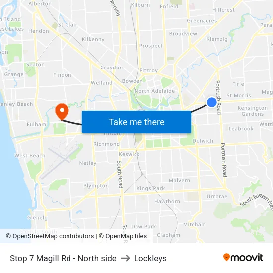 Stop 7 Magill Rd - North side to Lockleys map
