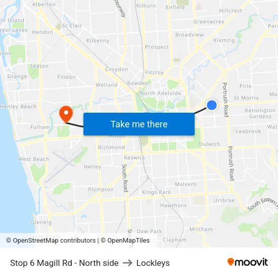 Stop 6 Magill Rd - North side to Lockleys map