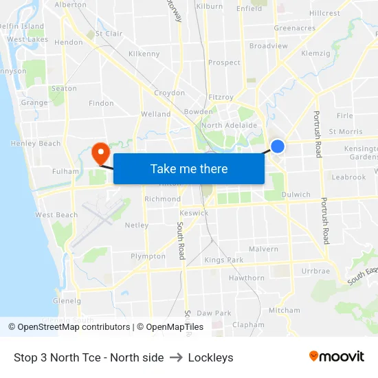 Stop 3 North Tce - North side to Lockleys map