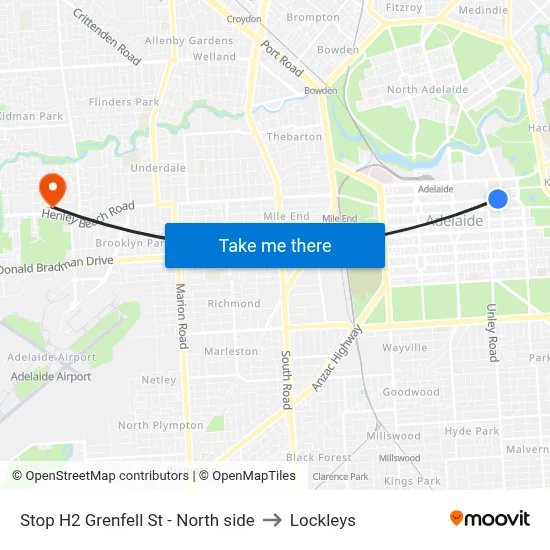 Stop H2 Grenfell St - North side to Lockleys map