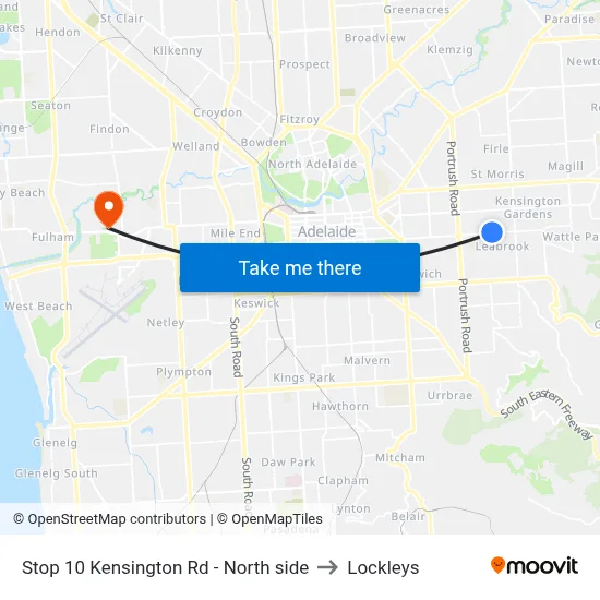 Stop 10 Kensington Rd - North side to Lockleys map