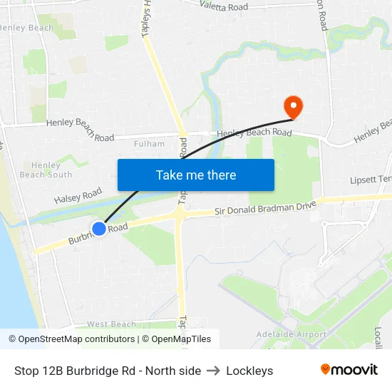 Stop 12B Burbridge Rd - North side to Lockleys map