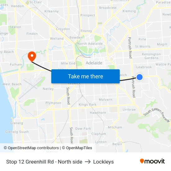 Stop 12 Greenhill Rd - North side to Lockleys map
