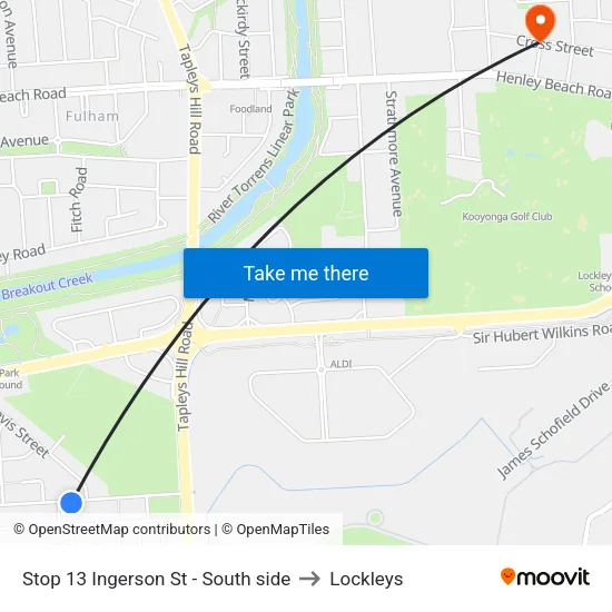 Stop 13 Ingerson St - South side to Lockleys map