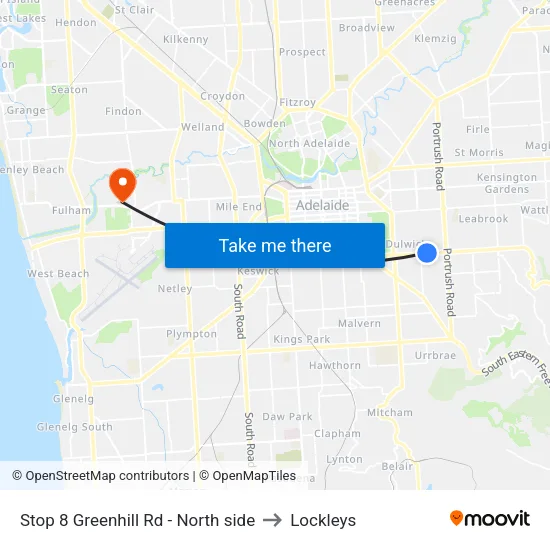 Stop 8 Greenhill Rd - North side to Lockleys map