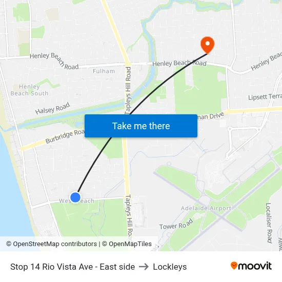 Stop 14 Rio Vista Ave - East side to Lockleys map