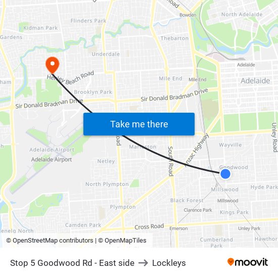 Stop 5 Goodwood Rd - East side to Lockleys map