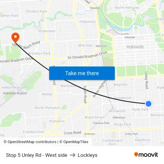 Stop 5 Unley Rd - West side to Lockleys map