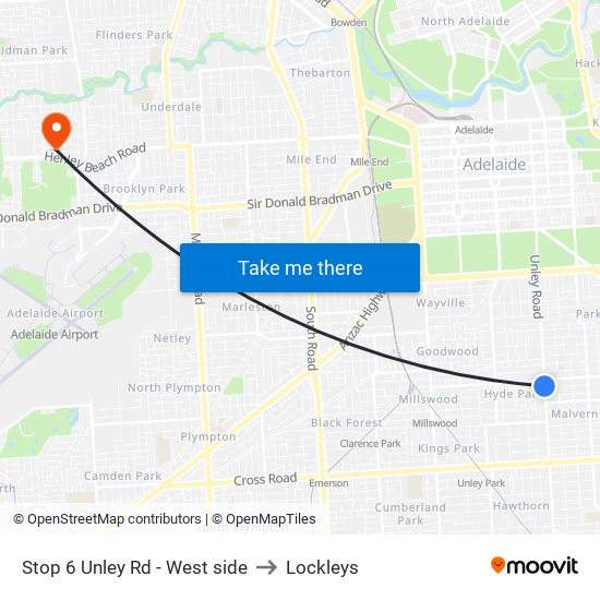 Stop 6 Unley Rd - West side to Lockleys map