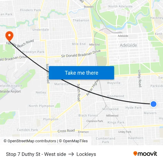 Stop 7 Duthy St - West side to Lockleys map