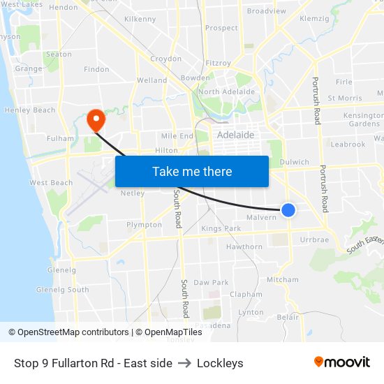 Stop 9 Fullarton Rd - East side to Lockleys map