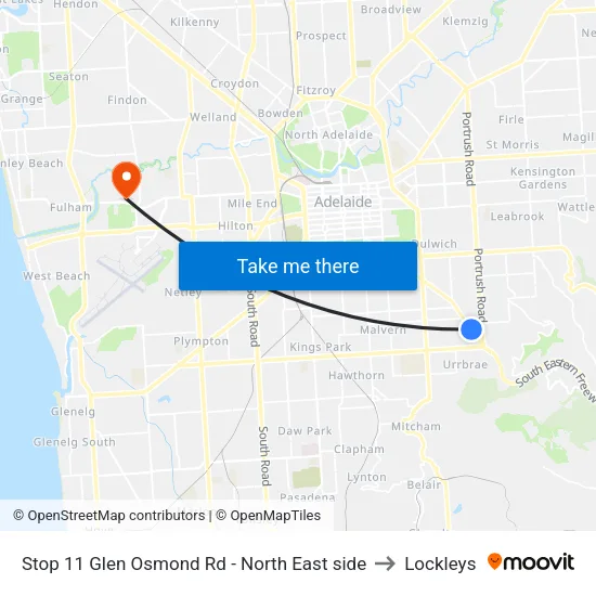 Stop 11 Glen Osmond Rd - North East side to Lockleys map