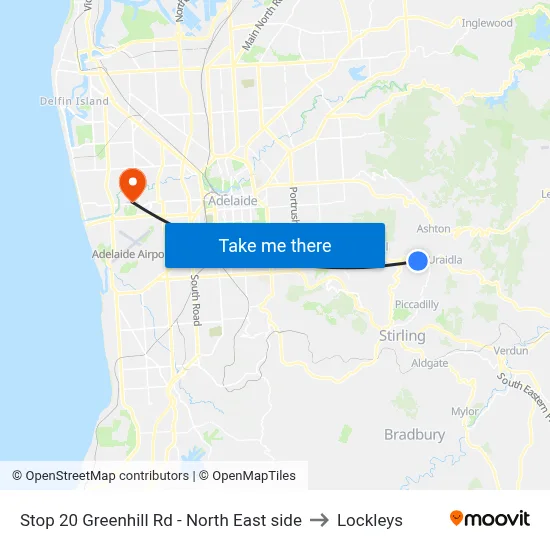 Stop 20 Greenhill Rd - North East side to Lockleys map