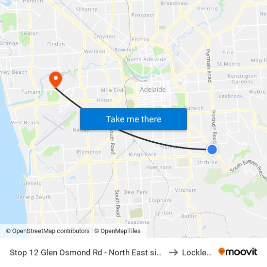 Stop 12 Glen Osmond Rd - North East side to Lockleys map