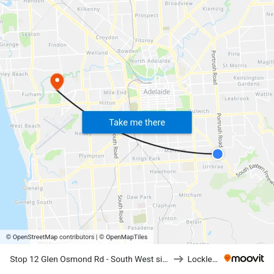 Stop 12 Glen Osmond Rd - South West side to Lockleys map