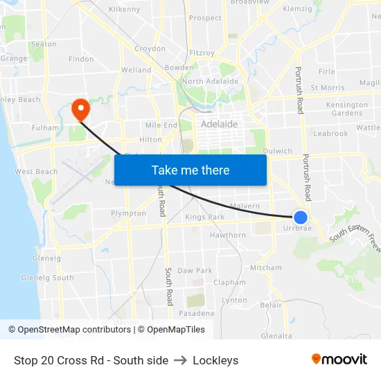 Stop 20 Cross Rd - South side to Lockleys map
