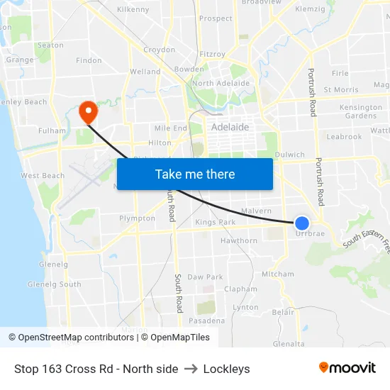 Stop 163 Cross Rd - North side to Lockleys map