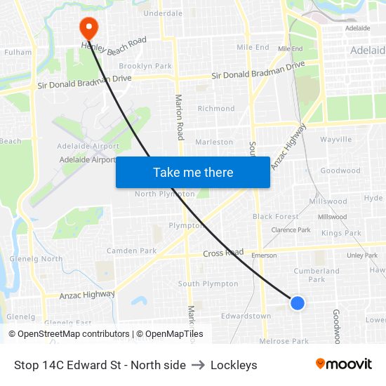 Stop 14C Edward St - North side to Lockleys map