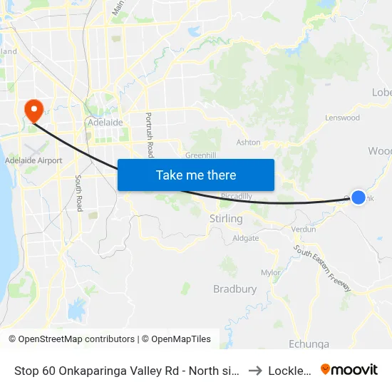 Stop 60 Onkaparinga Valley Rd - North side to Lockleys map