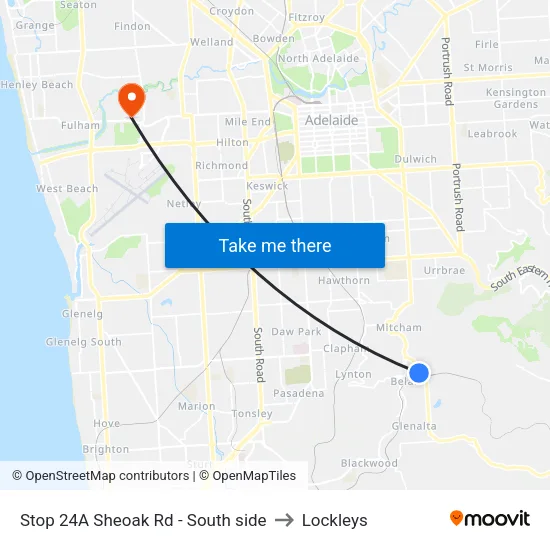 Stop 24A Sheoak Rd - South side to Lockleys map