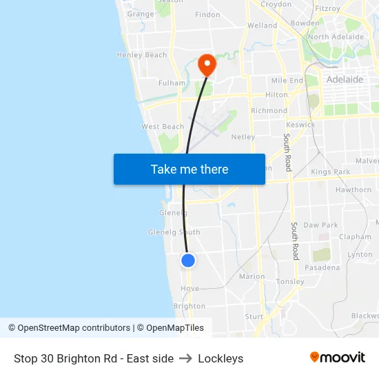 Stop 30 Brighton Rd - East side to Lockleys map