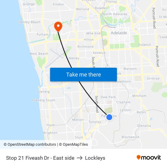 Stop 21 Fiveash Dr - East side to Lockleys map