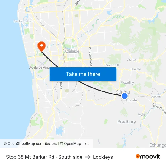 Stop 38 Mt Barker Rd - South side to Lockleys map