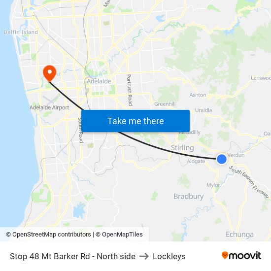 Stop 48 Mt Barker Rd - North side to Lockleys map