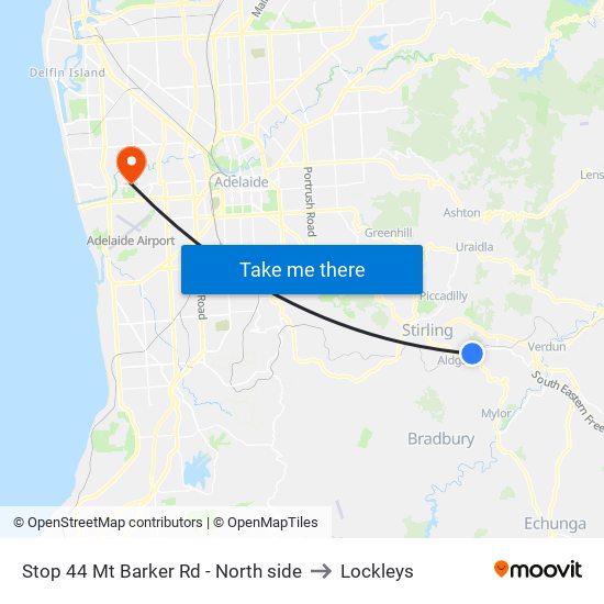 Stop 44 Mt Barker Rd - North side to Lockleys map