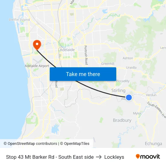 Stop 43 Mt Barker Rd - South East side to Lockleys map