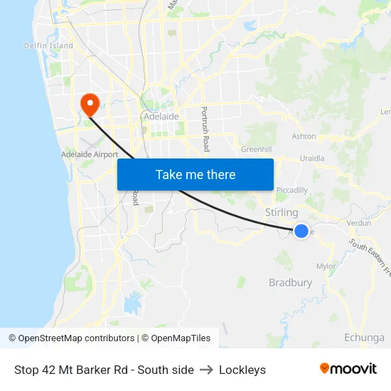 Stop 42 Mt Barker Rd - South side to Lockleys map