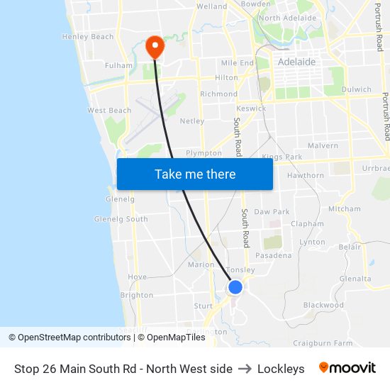 Stop 26 Main South Rd - North West side to Lockleys map