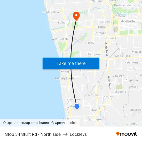 Stop 34 Sturt Rd - North side to Lockleys map