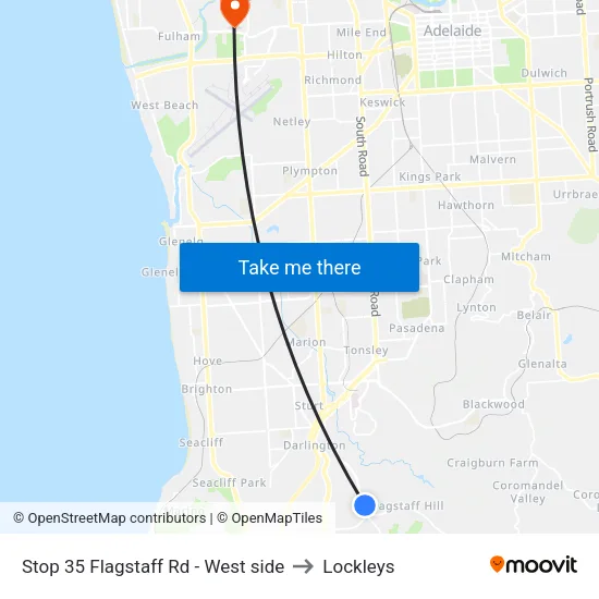 Stop 35 Flagstaff Rd - West side to Lockleys map