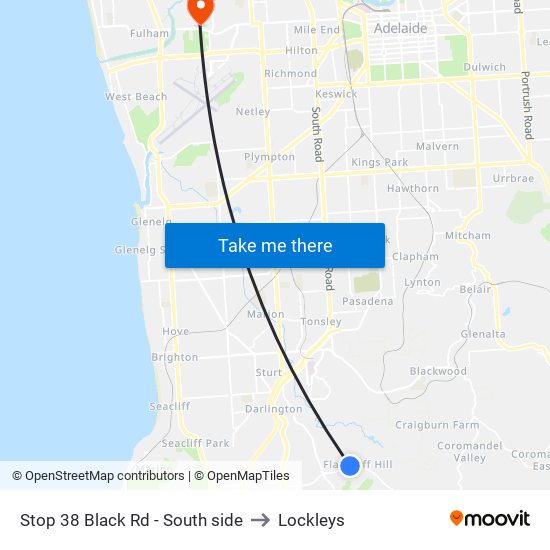 Stop 38 Black Rd - South side to Lockleys map