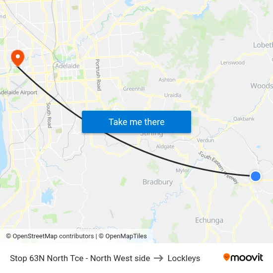 Stop 63N North Tce - North West side to Lockleys map