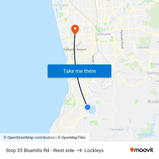 Stop 35 Bluehills Rd - West side to Lockleys map